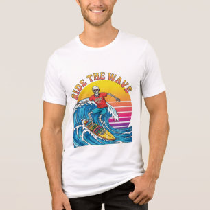 Camiseta Triblenda Surf Skeleton Ride the Wave   Guay Summer Beach T-
