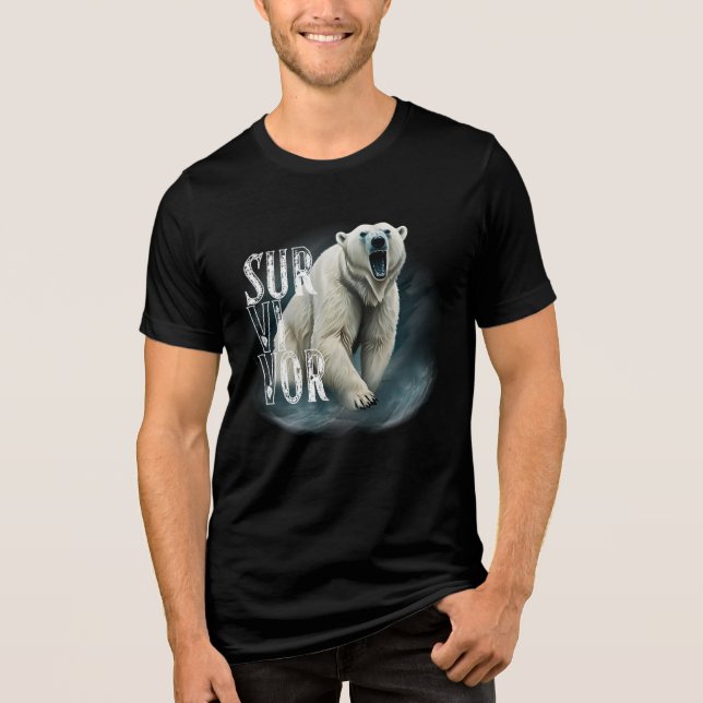 Camiseta Triblenda Survivor Polar Bear – Strength and Resilience (Anverso)