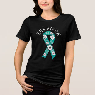 Camiseta Triblenda Survivor SA Teal Awareness Ribbon