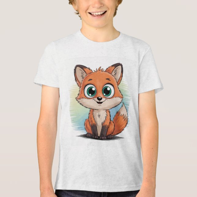 Camiseta Triblenda Süßer Fuchs Cartoon | Niedliche Tier Illustration  (Anverso)