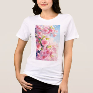 Camiseta Triblenda Susurros de Flor de Cerezo de Primavera