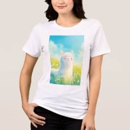 Camiseta Triblenda Susurros de primavera con una alpaca