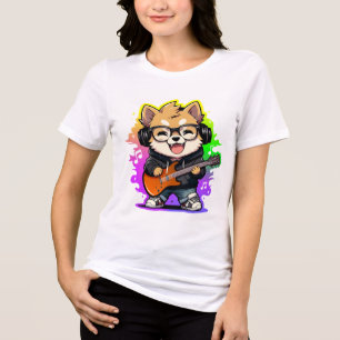 Camiseta Triblenda Swag Musical Shiba Inu