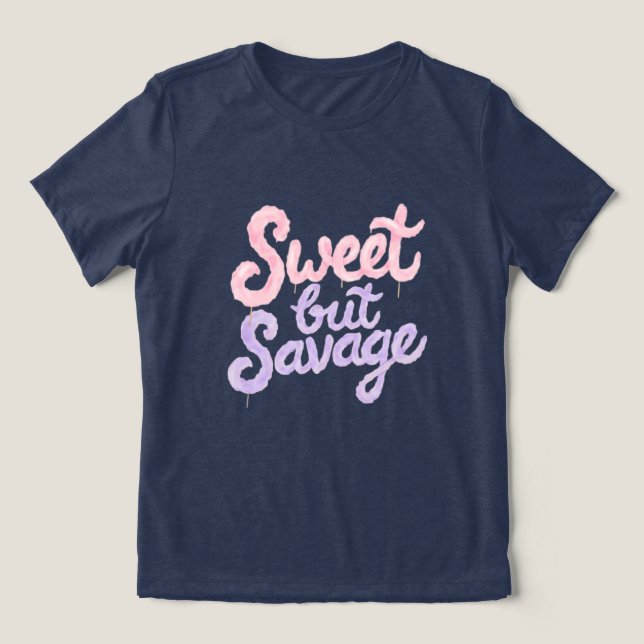 Camiseta Triblenda Sweet But Savage Street Style Cotton Candy Graphic (Diseño delantero )