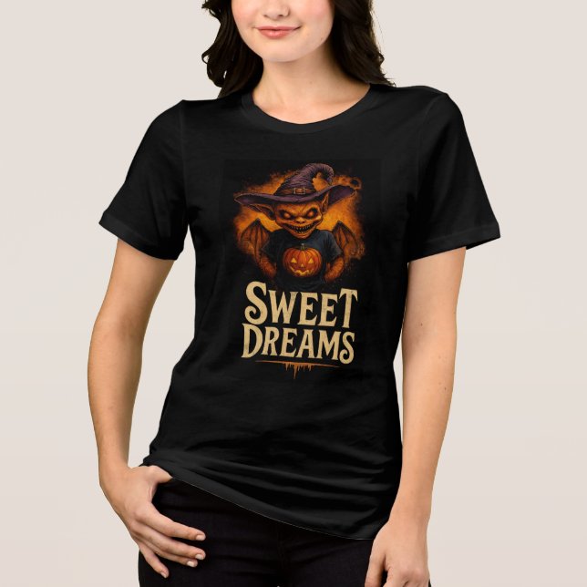 Camiseta Triblenda Sweet Dreams Creepy Goblin Design (Anverso)