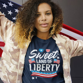 Camiseta Triblenda Sweet Land of Liberty Independence day 
