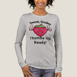 Camiseta Triblenda Sweet Smiley Strawberry Thumbs-Up Long Sleeve Tee