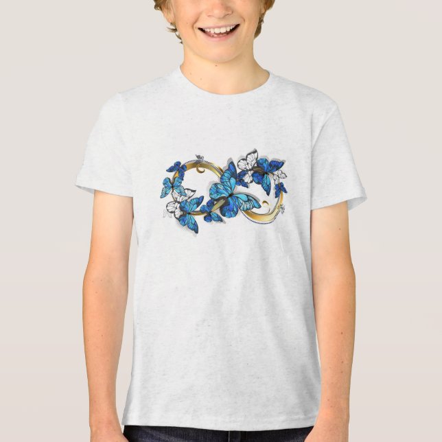 Camiseta Triblenda Symbol Infinity of Blue Morpho Butterflies (Anverso)