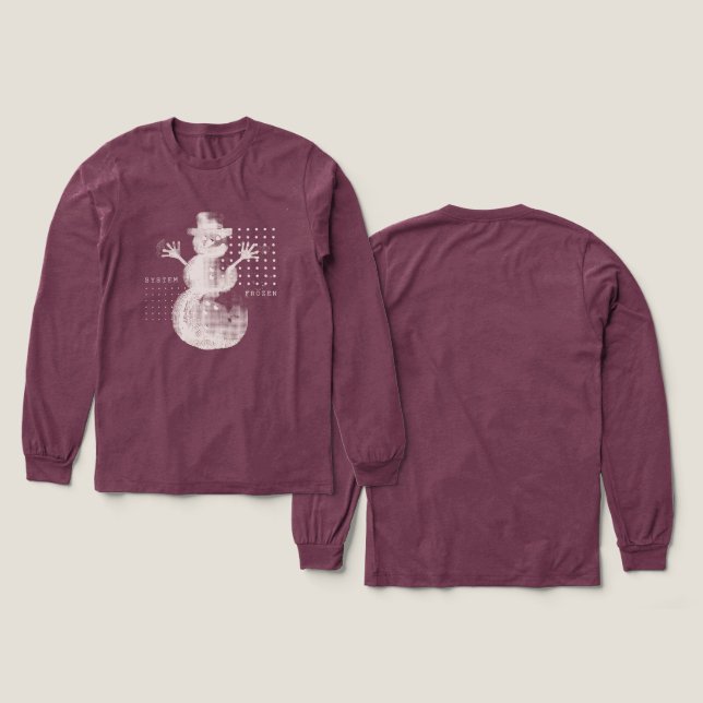 Camiseta Triblenda System Frozen Glitch Halftone Snowman Tech T-Shirt (Diseño frontal y trasero)