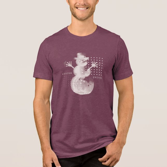 Camiseta Triblenda System Frozen Glitch Halftone Snowman Tech T-Shirt (Anverso)