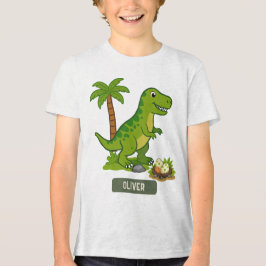 Camiseta Triblenda T-Rex Personalizado Dinosaurio Lindo