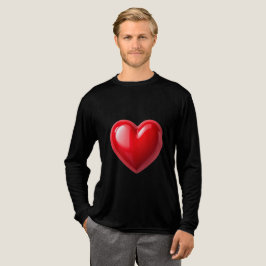 Camiseta Triblenda T-Shir, Ilustracion Vibrante del Corazón Rojo.