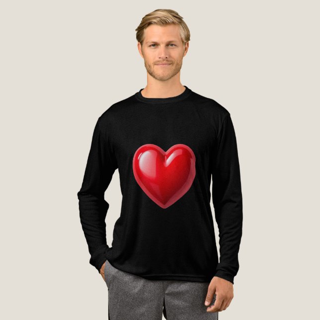 Camiseta Triblenda T-Shir, Ilustracion Vibrante del Corazón Rojo. (Anverso Completo)