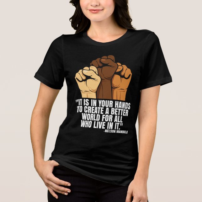 Camiseta Triblenda T-Shirt-Black History Month 100 Years (Anverso)