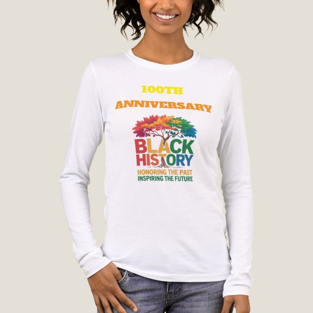 Camiseta Triblenda T-Shirt-Black History Month 100 Years (Anverso)