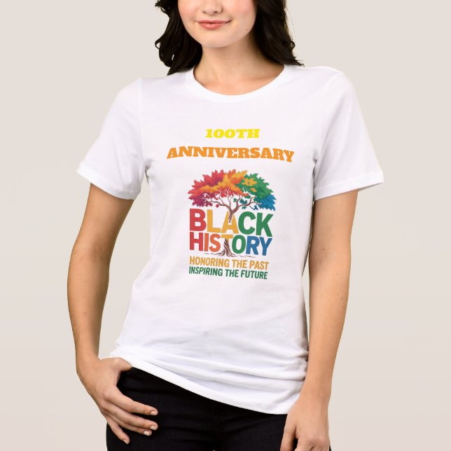 Camiseta Triblenda T-Shirt Black History Month 100 Years (Anverso)