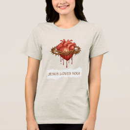 Camiseta Triblenda T-shirt Feminina Sacrifício de Jesus na Cruz