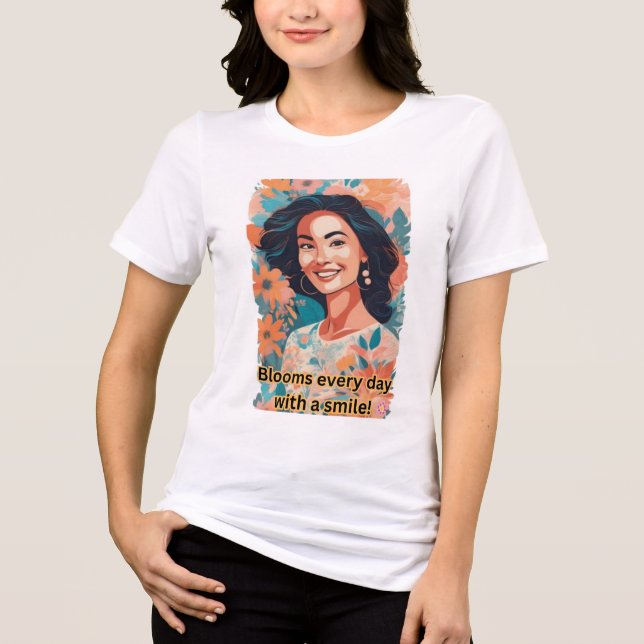 Camiseta Triblenda T-shirt Flowers and Smiles (Anverso)