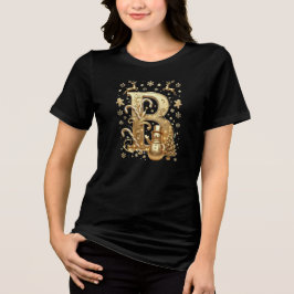 Camiseta Triblenda T-Shirt Gold Letter B Luxury Snowman Tri-blend