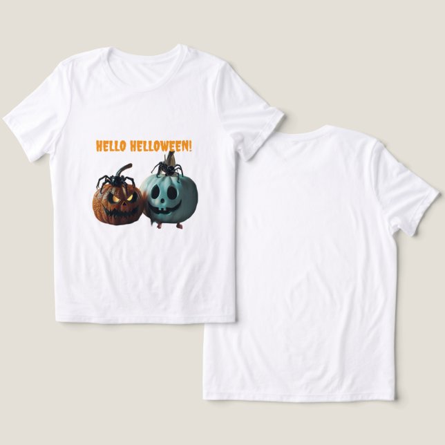 Camiseta Triblenda T-shirt HELLO HALLOWEEN (Diseño Anverso y Reverso)