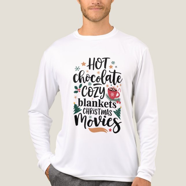 Camiseta Triblenda T-Shirt-Hot Chocolate & Cozy Christmas Vibes  (Anverso )