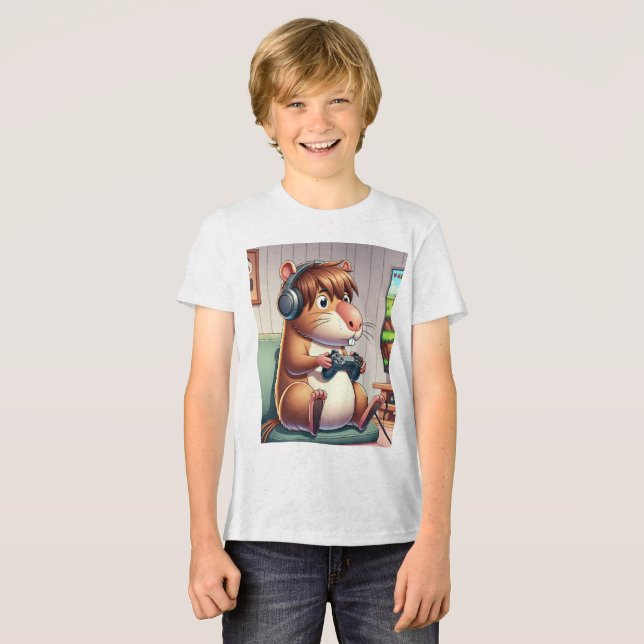 Camiseta Triblenda T-Shirt Infantil Clássica Gildan® 5000B – Capivara (Anverso Completo)