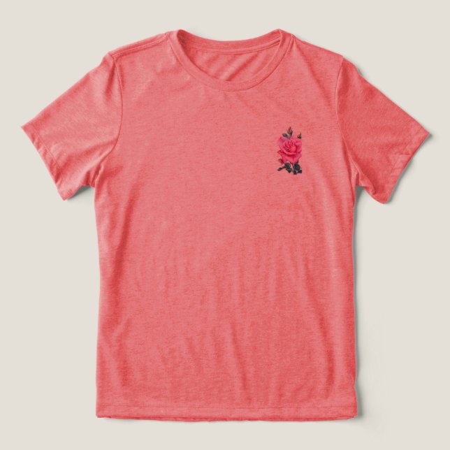 CAMISETA TRIBLENDA T SHIRT WOMENS BELLA TRI DISEÑO DE FLORES (Diseño delantero )