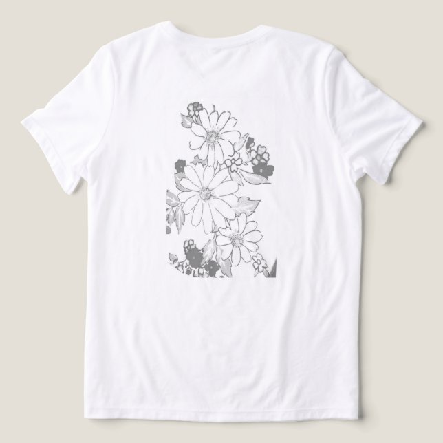 CAMISETA TRIBLENDA T SHIRT WOMENS BELLA TRI DISEÑO DE FLORES (Diseño Reverso )