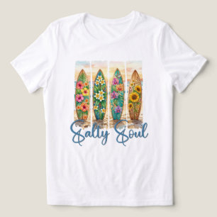 Camiseta Triblenda Tablas de Surf Florales Alma Salada Atardecer en l