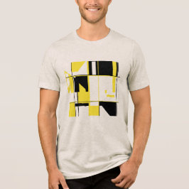 Camiseta Triblenda tablero de ajedrez amarillo negro contemporáneo ab
