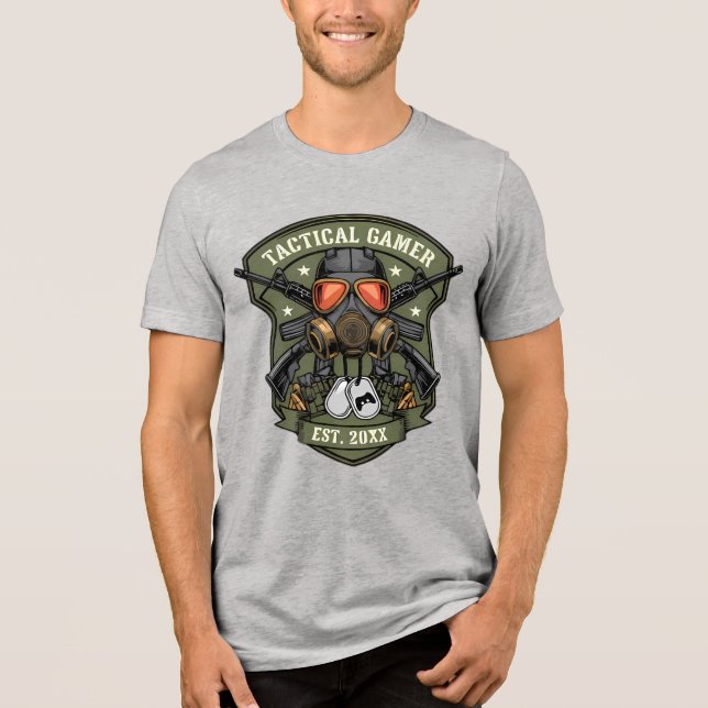Camiseta Triblenda Tactical Gamer Military Badge Emblem (Anverso)