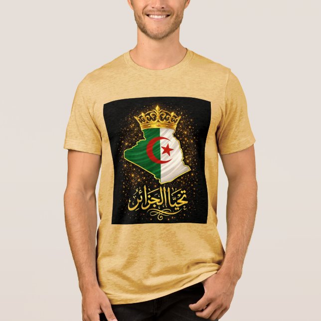 Camiseta Triblenda Tahya El Djazair Crown – Golden Long Live Algeria (Anverso)