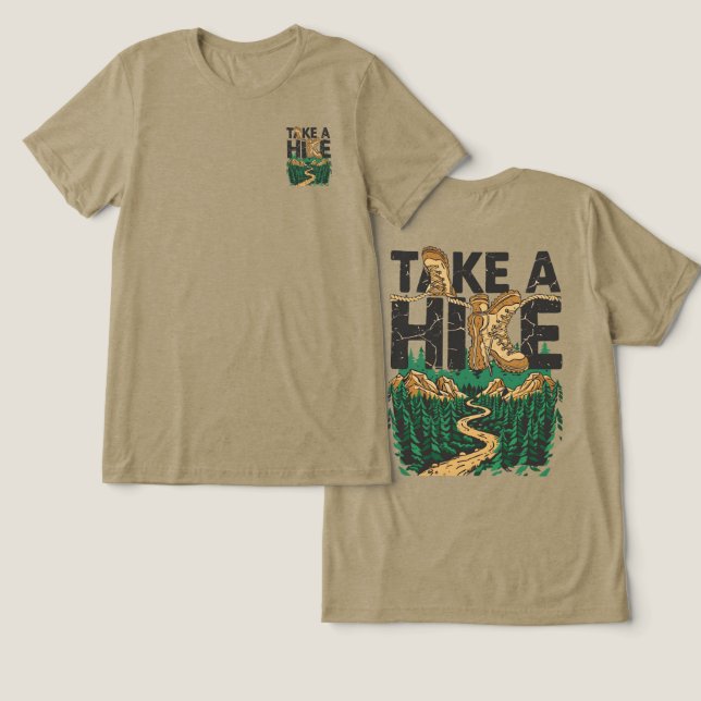 Camiseta Triblenda Take a Hike – Funny Hiking Quote with Boot (Diseño Anverso y Reverso)
