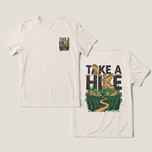 Camiseta Triblenda Take a Hike – Funny Hiking Quote with Boot (Diseño Anverso y Reverso)