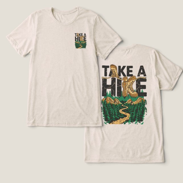 Camiseta Triblenda Take a Hike – Funny Hiking Quote with Boot (Diseño Anverso y Reverso)