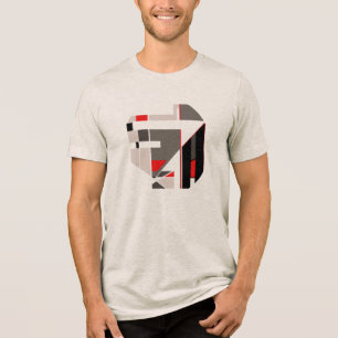Camiseta Triblenda Tan Brown Black Red Geométrica Resumen MCM Aspecto