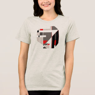 Camiseta Triblenda Tan Brown Black Red Geométrica Resumen MCM Aspecto
