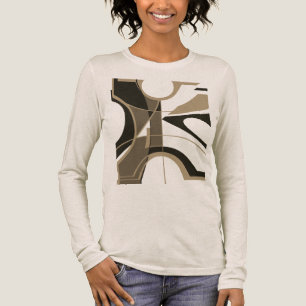 Camiseta Triblenda Tan Taupe Negro Negrita Grandes Formas Motif Geomé