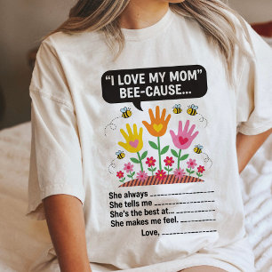 Camiseta Triblenda Tarjeta Del Día De La Madre Para Rellenar "Amo A M