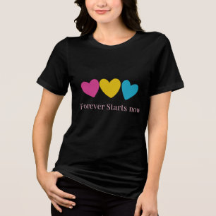 Camiseta Triblenda Tarro de Amor - Diseño de Corazones Románticos de 
