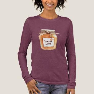Camiseta Triblenda Tarro de amor dulce de caramelo con corazón rosa