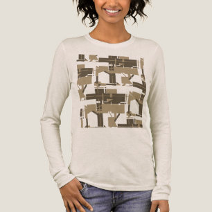 Camiseta Triblenda Taupe Carbón Gris Geométrico Blanquecino Aspecto M
