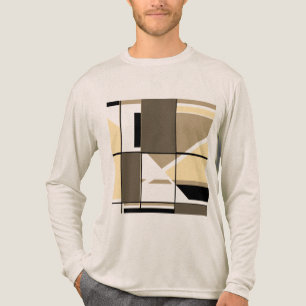 Camiseta Triblenda Taupe Cream Brown MCM Aspecto Geométrico Resumen