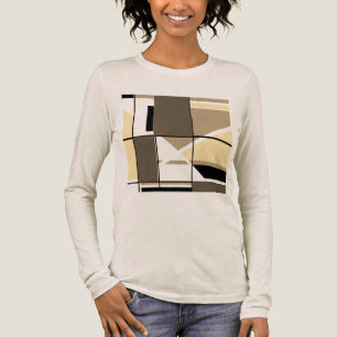 Camiseta Triblenda Taupe Cream Brown MCM Aspecto Geométrico Resumen