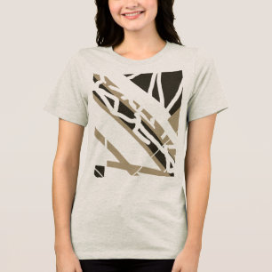 Camiseta Triblenda Taupe Formas diagonales marrón oscuro Resumen MCM 
