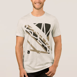 Camiseta Triblenda Taupe Formas diagonales marrón oscuro Resumen MCM