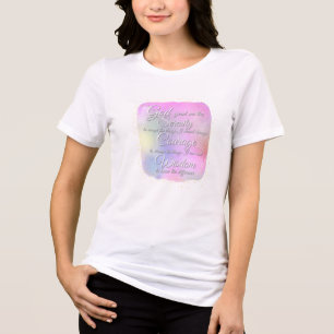 Camiseta Triblenda Taza de café rosa y dorada con la oración de la se