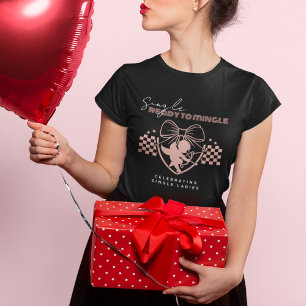 Camiseta Triblenda Taza de Cupido Soltero Fiesta de San Valentín Negr
