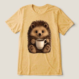 Camiseta Triblenda Taza de erizo lindo bebiendo café - Animal Kawaii