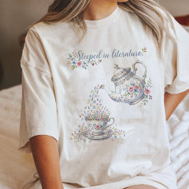 Camiseta Triblenda Taza De Té Alfabeto Sumergida En Literatura